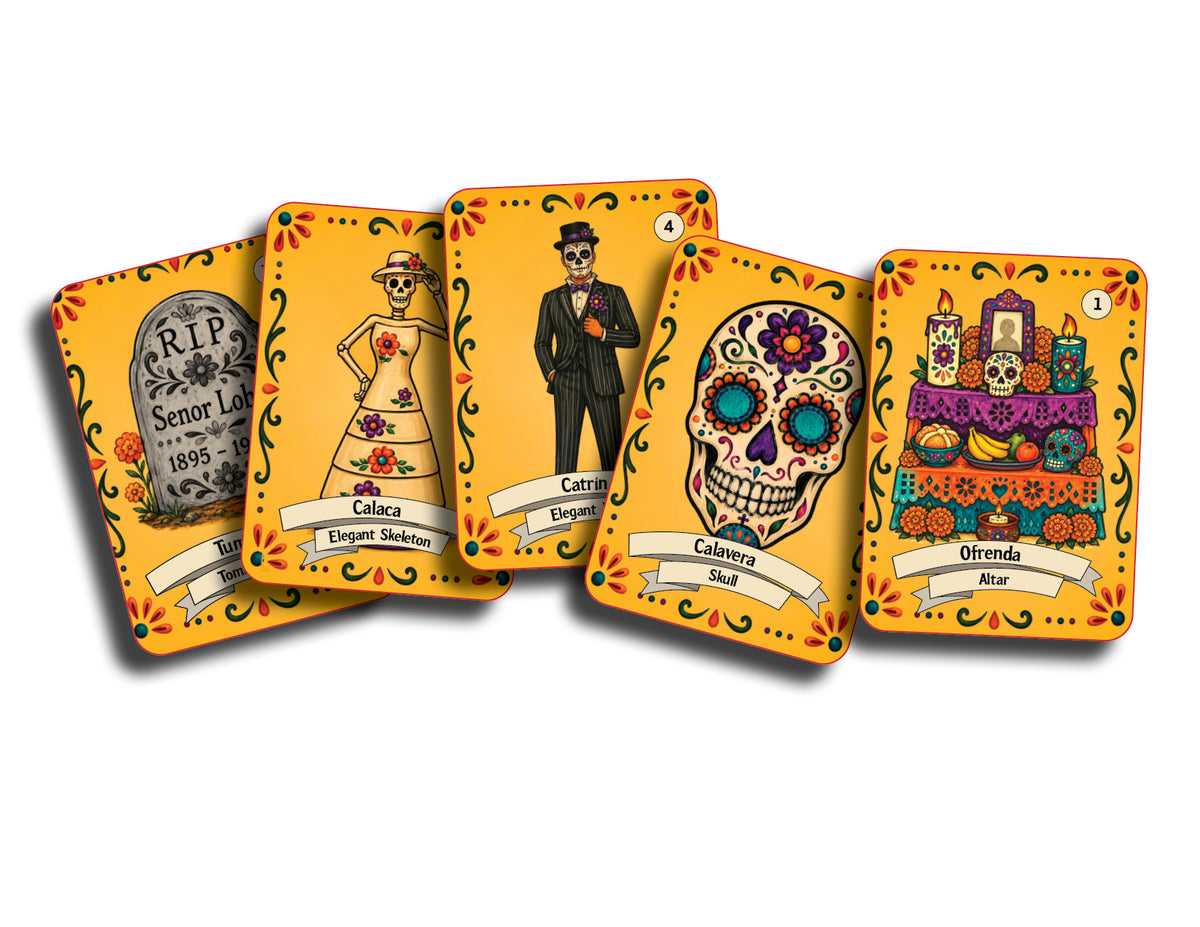 1. Día de los Muertos Lotería — Español + English